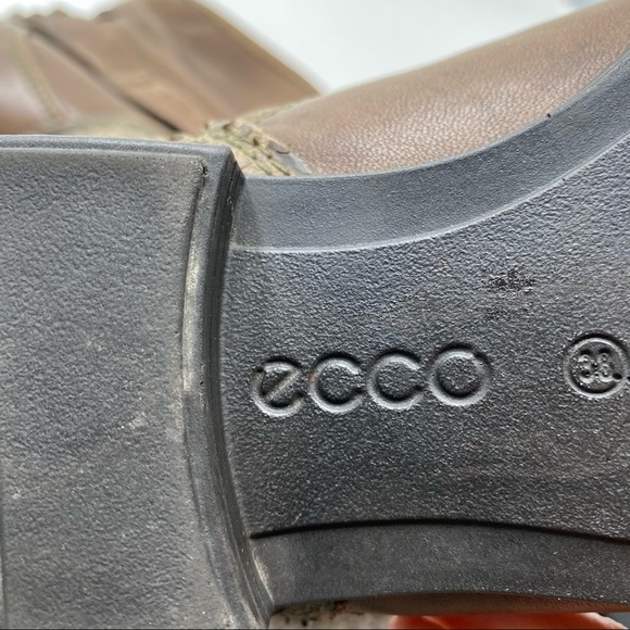 Ecco Moto Ankle Boots Brown 38 Leather Booties - Picture 13 of 14